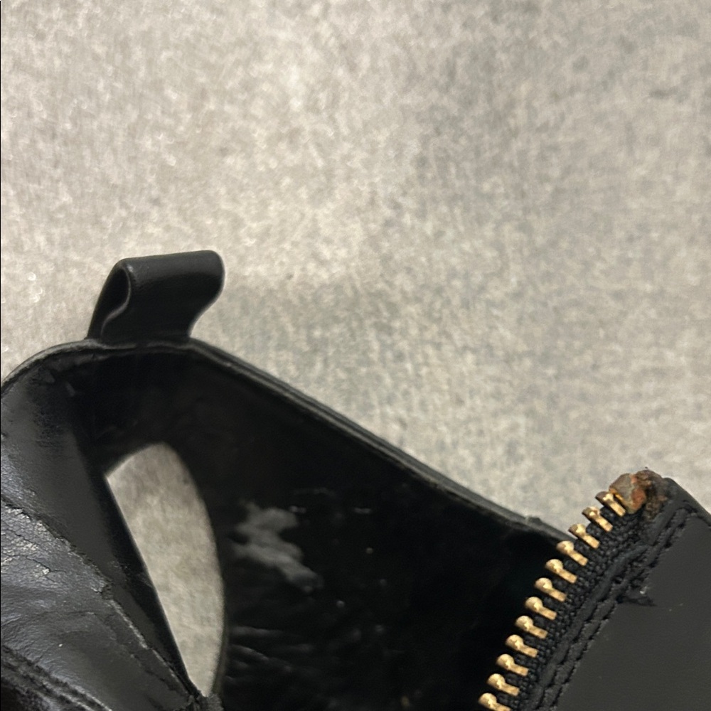Cole Haan Black Leather Open Toe Ankle Boots - Picture 6 of 6